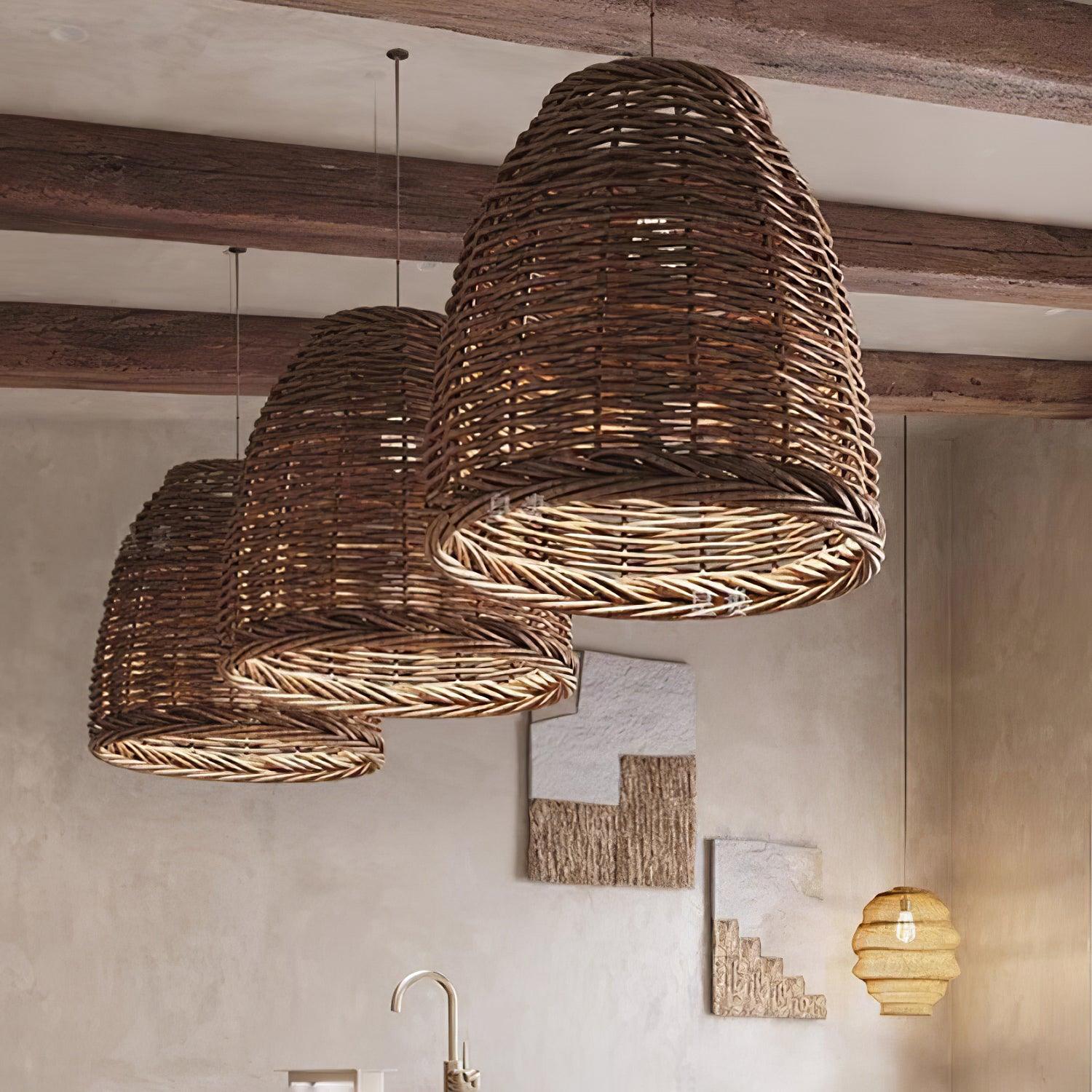 Wickora Vintage Wicker Pendant Lamp - Letslighting