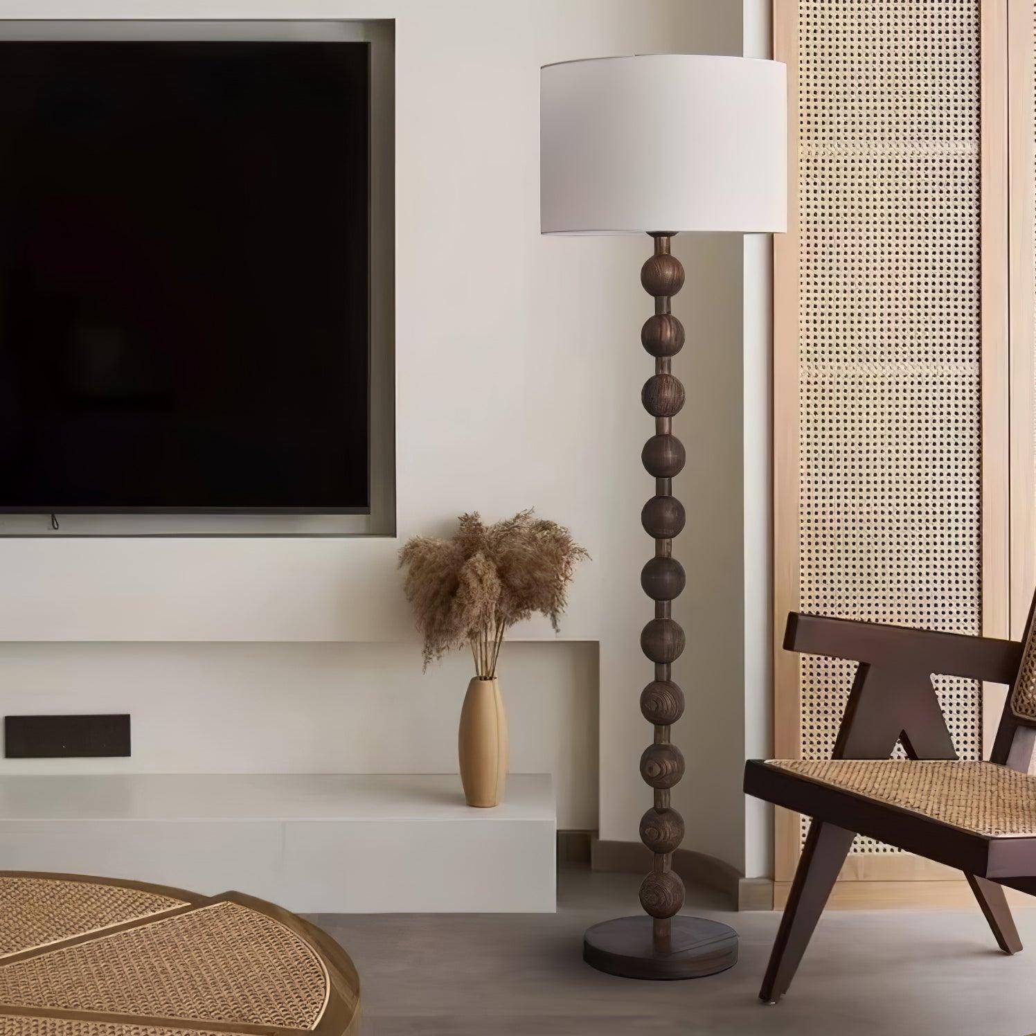 Pira Wood Fabric Floor Lamp - Letslighting