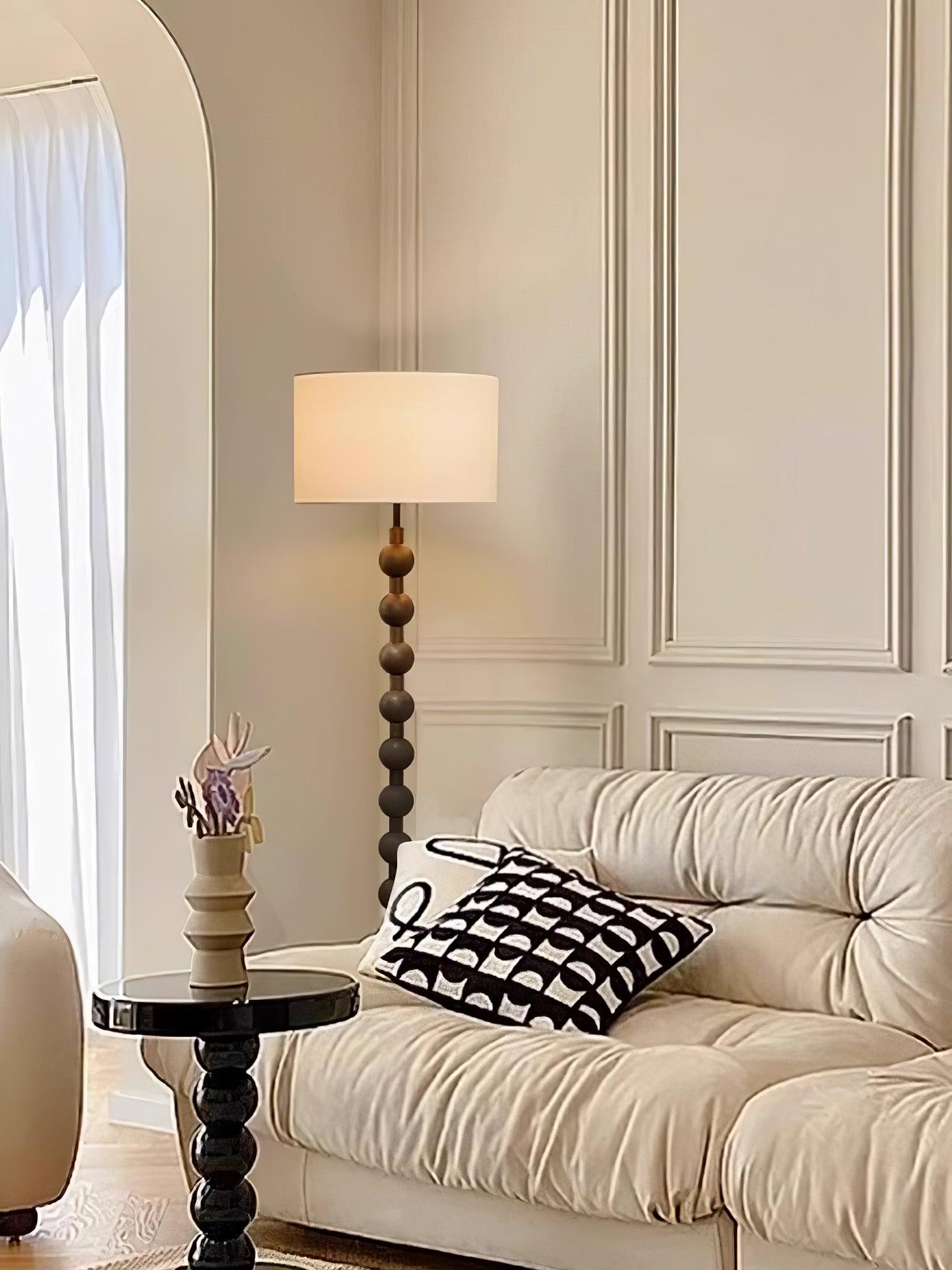 Pira Wood Fabric Floor Lamp - Letslighting