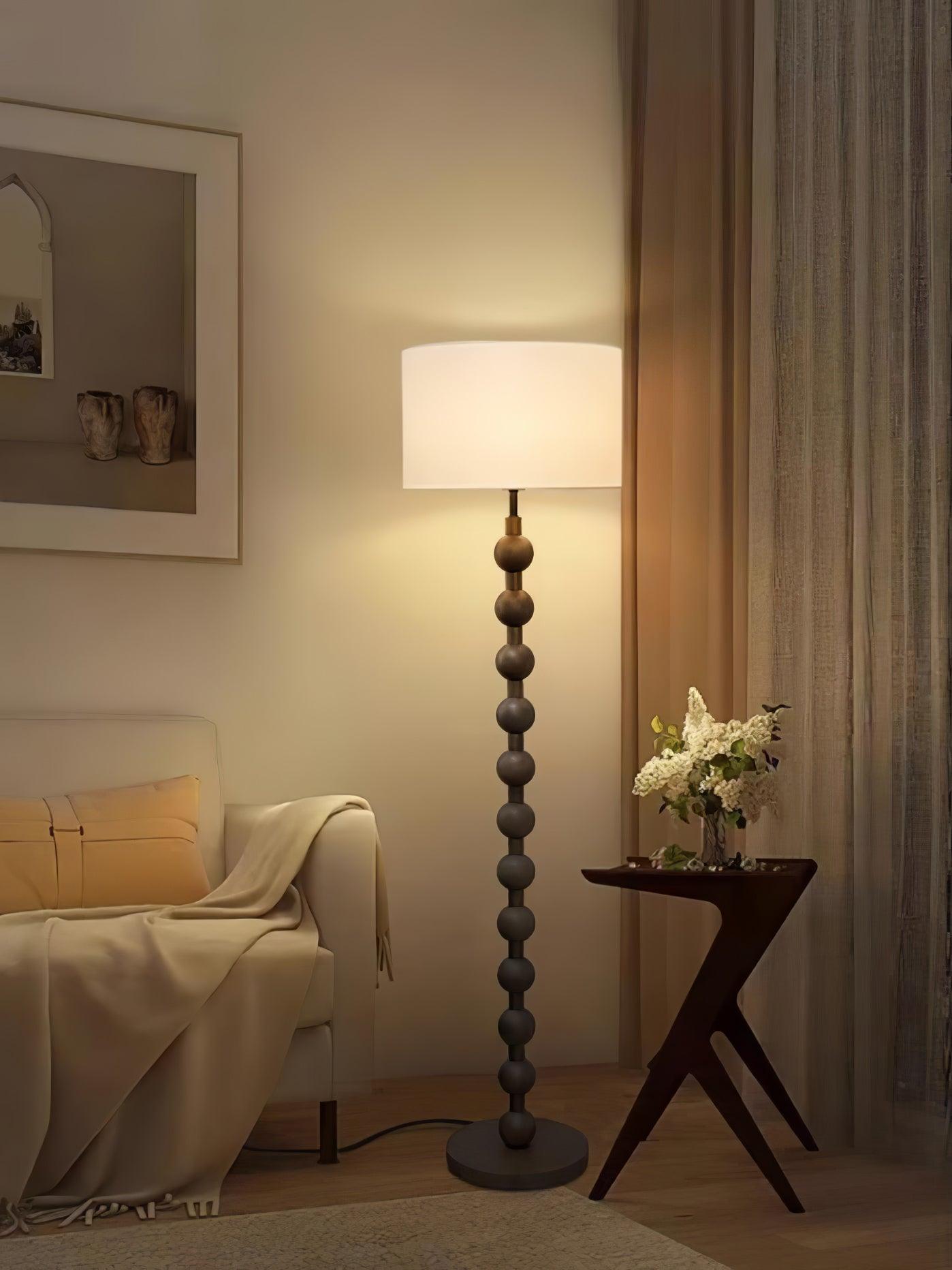Pira Wood Fabric Floor Lamp - Letslighting