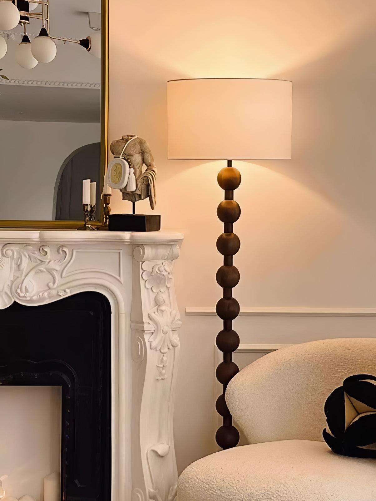 Pira Wood Fabric Floor Lamp - Letslighting