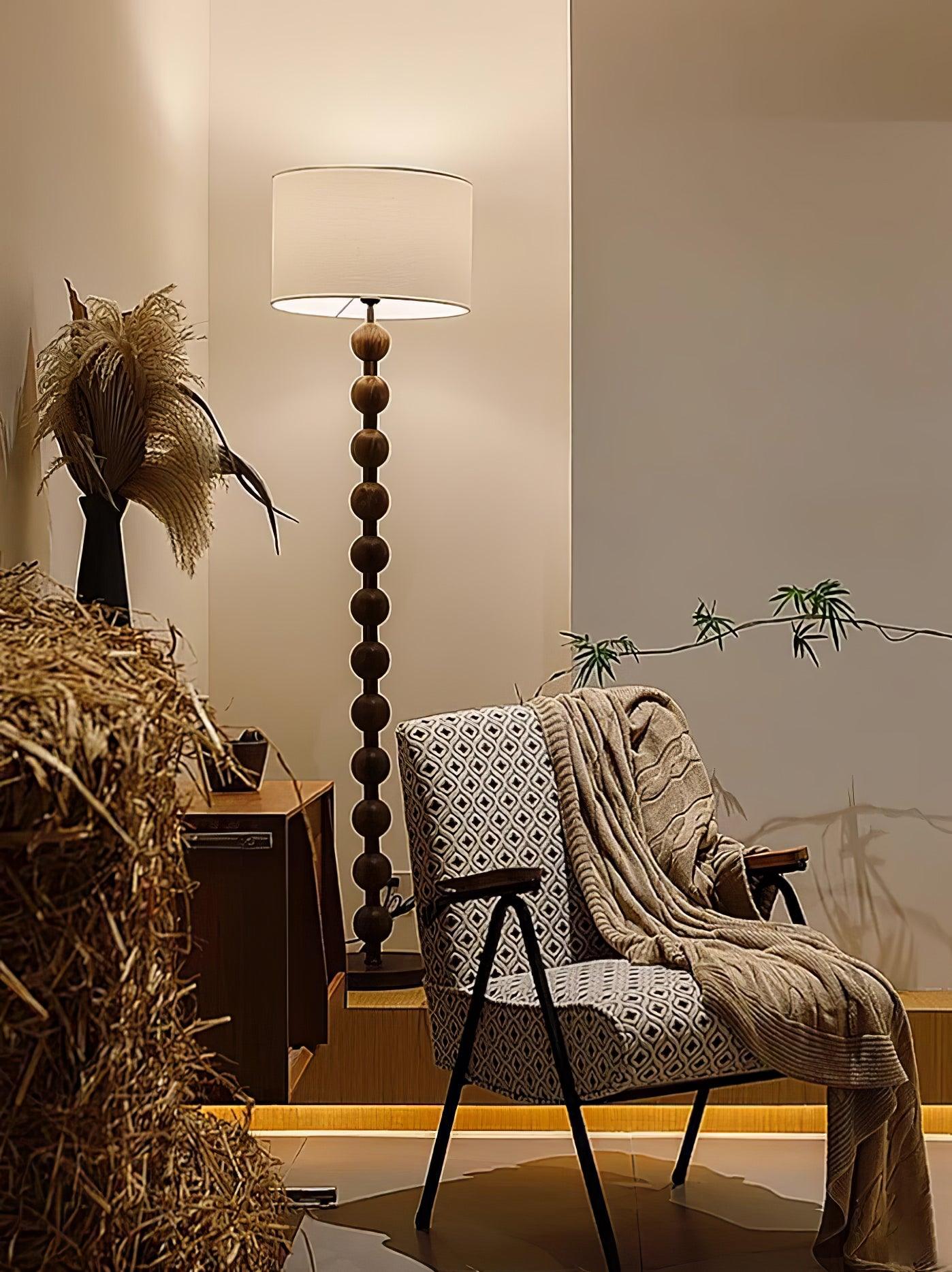 Pira Wood Fabric Floor Lamp - Letslighting
