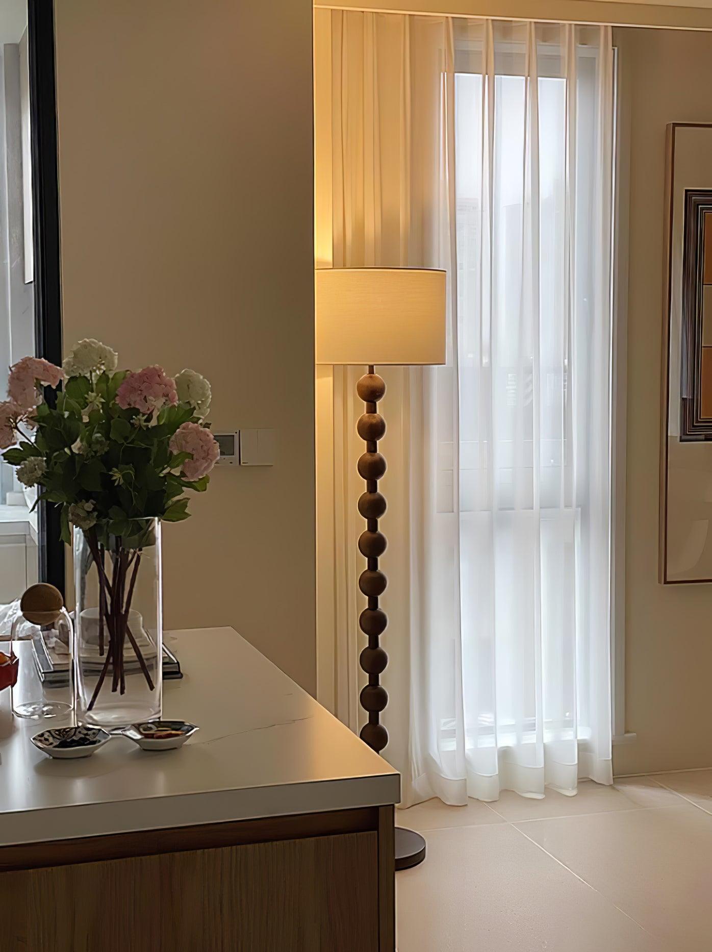 Pira Wood Fabric Floor Lamp - Letslighting