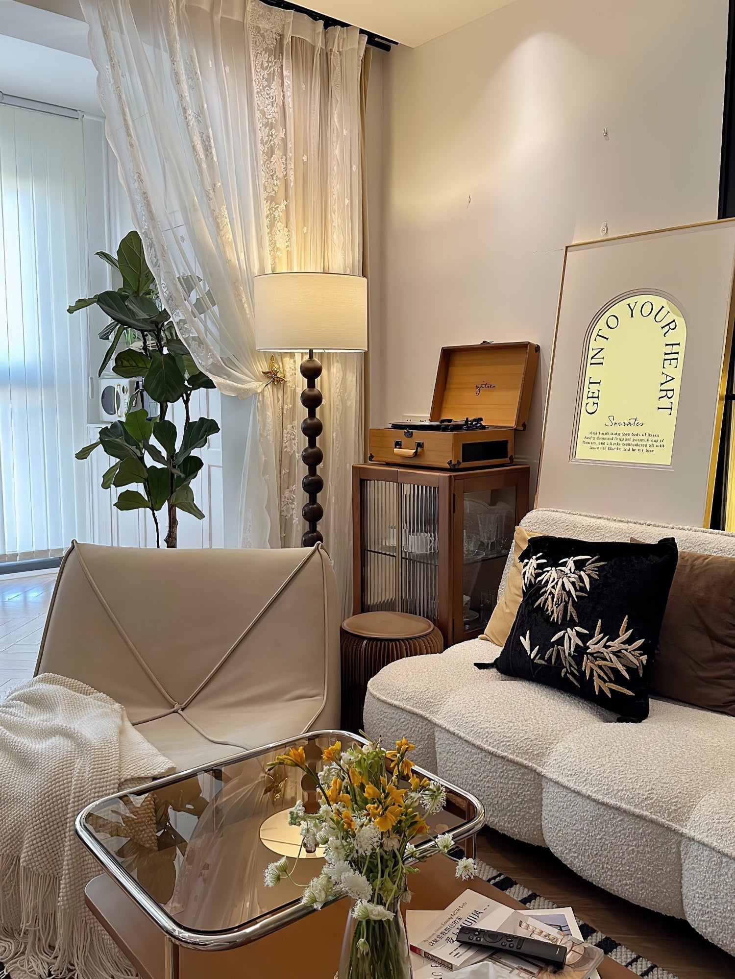 Pira Wood Fabric Floor Lamp - Letslighting