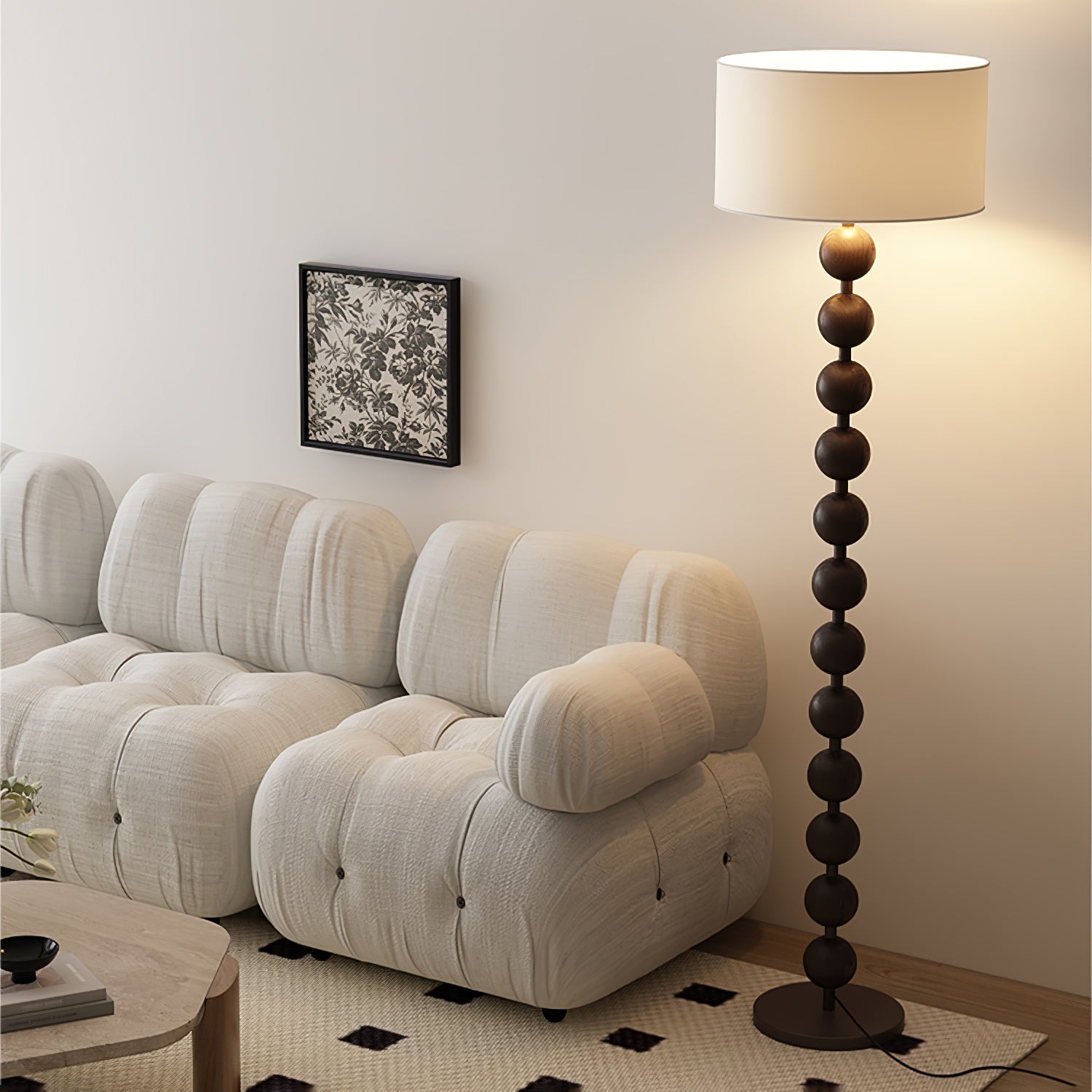 Pira Wood Fabric Floor Lamp - Letslighting
