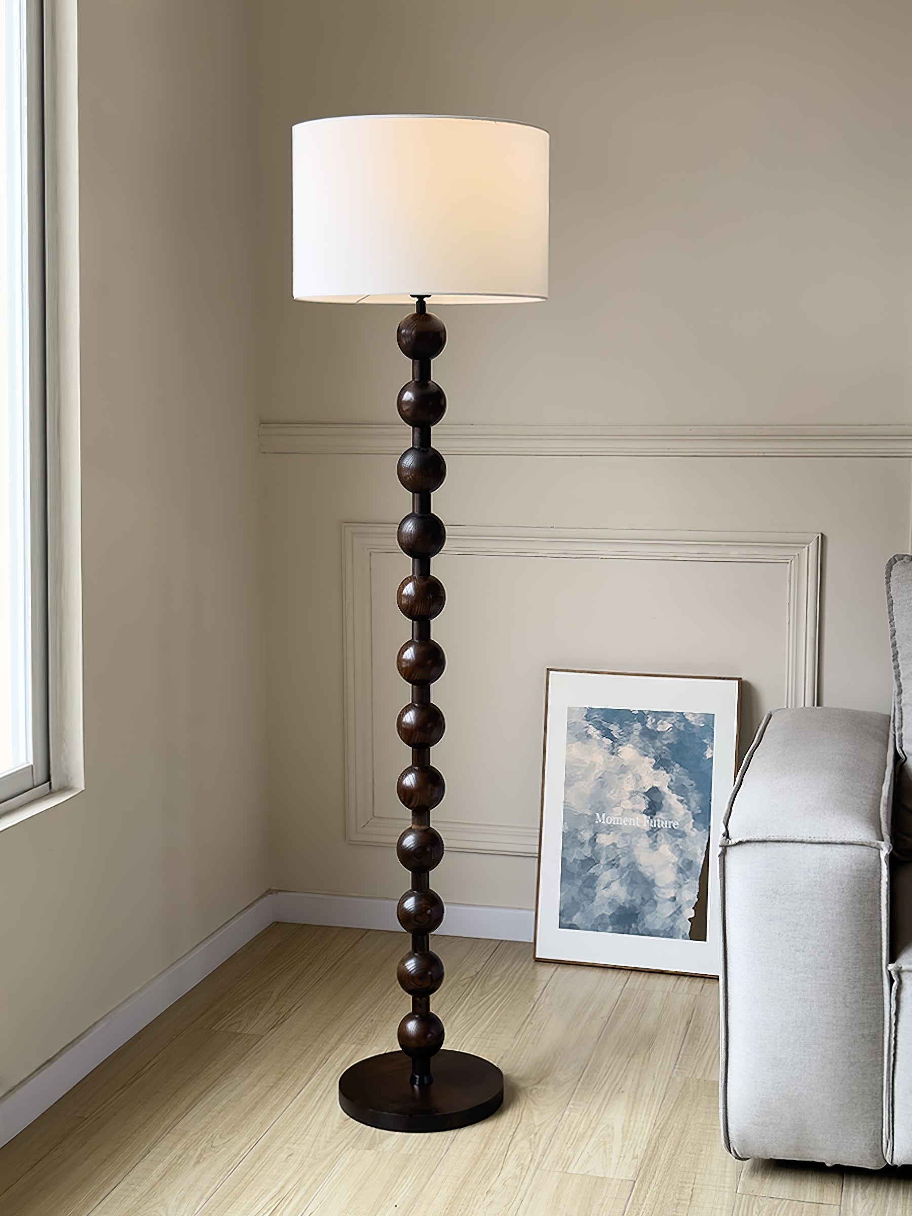 Pira Wood Fabric Floor Lamp - Letslighting