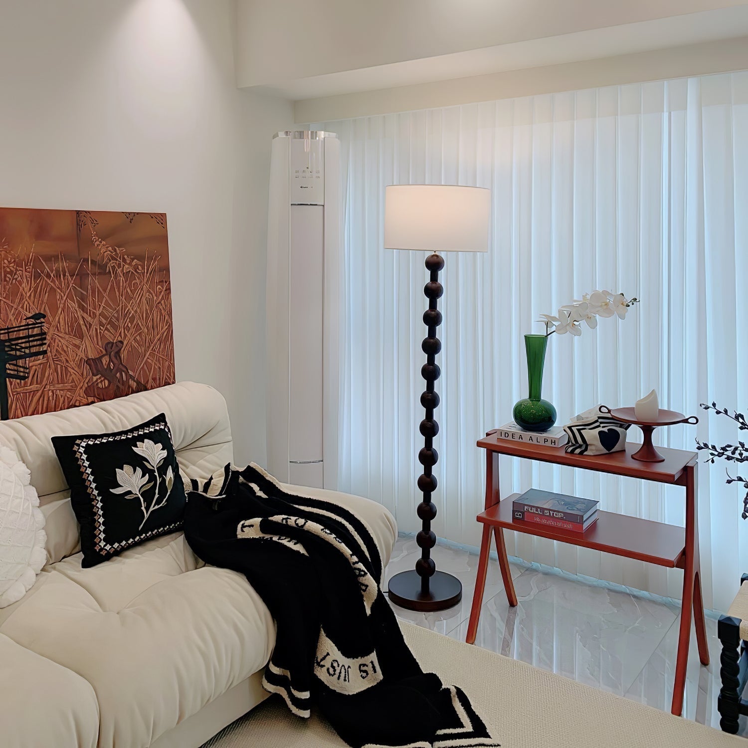 Pira Wood Fabric Floor Lamp - Letslighting