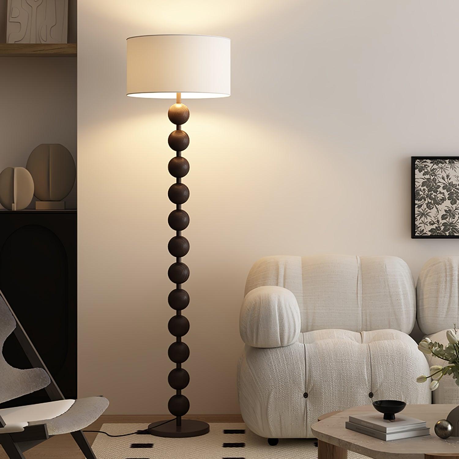 Pira Wood Fabric Floor Lamp - Letslighting
