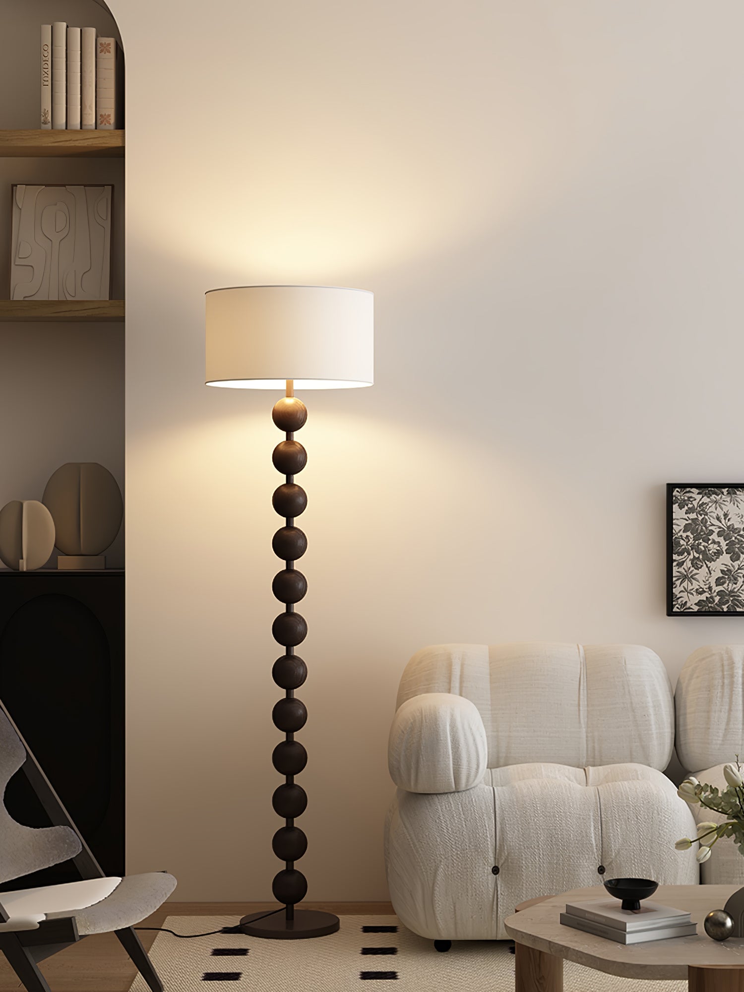 Pira Wood Fabric Floor Lamp - Letslighting