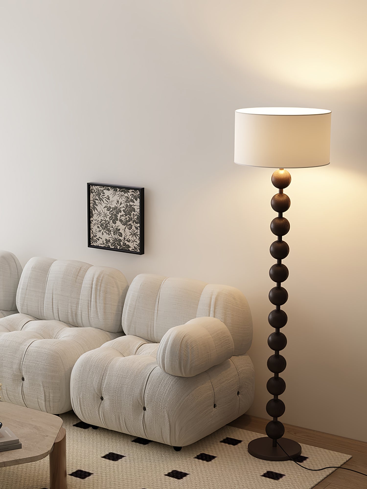 Pira Wood Fabric Floor Lamp - Letslighting