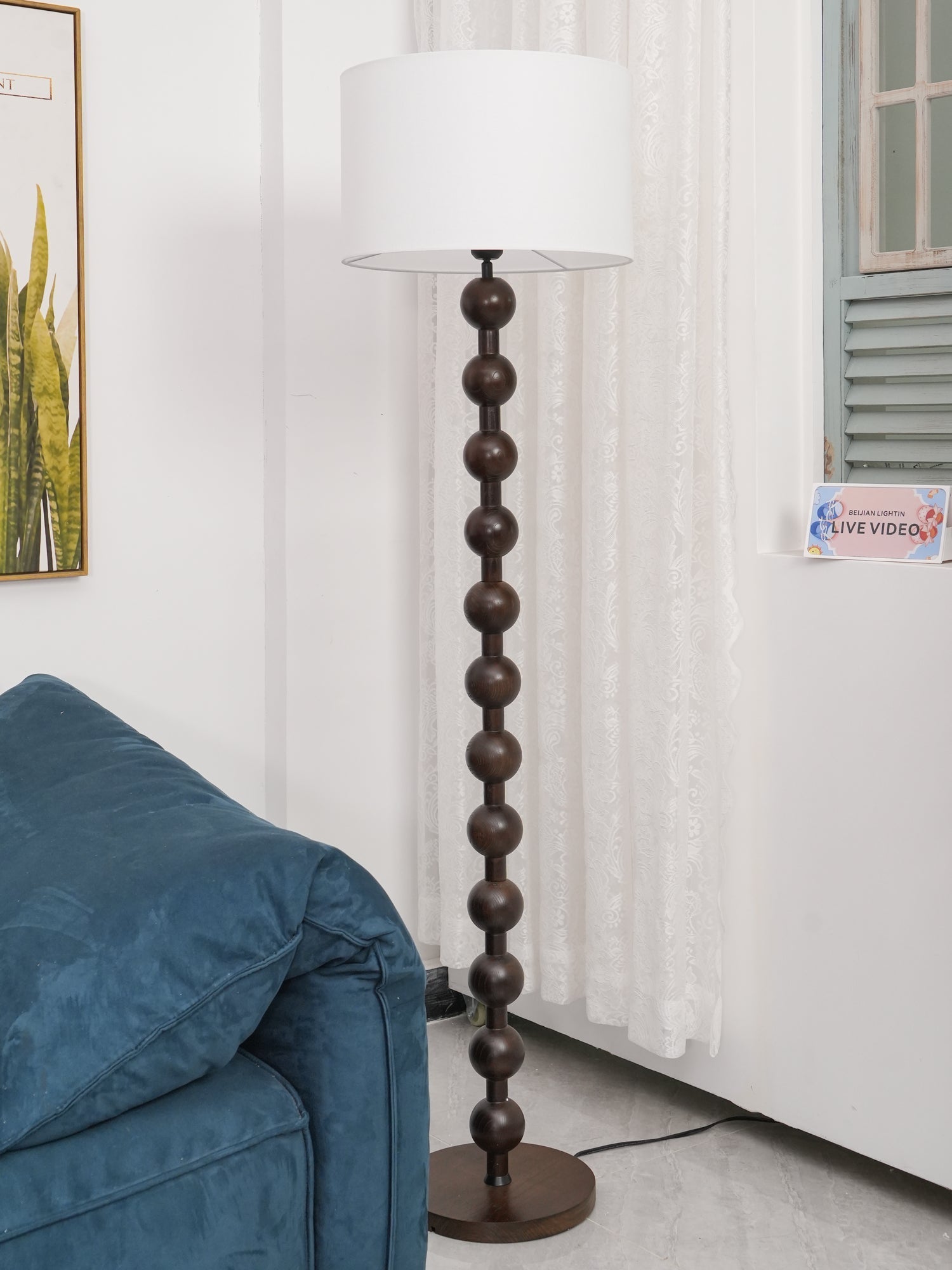 Pira Wood Fabric Floor Lamp - Letslighting