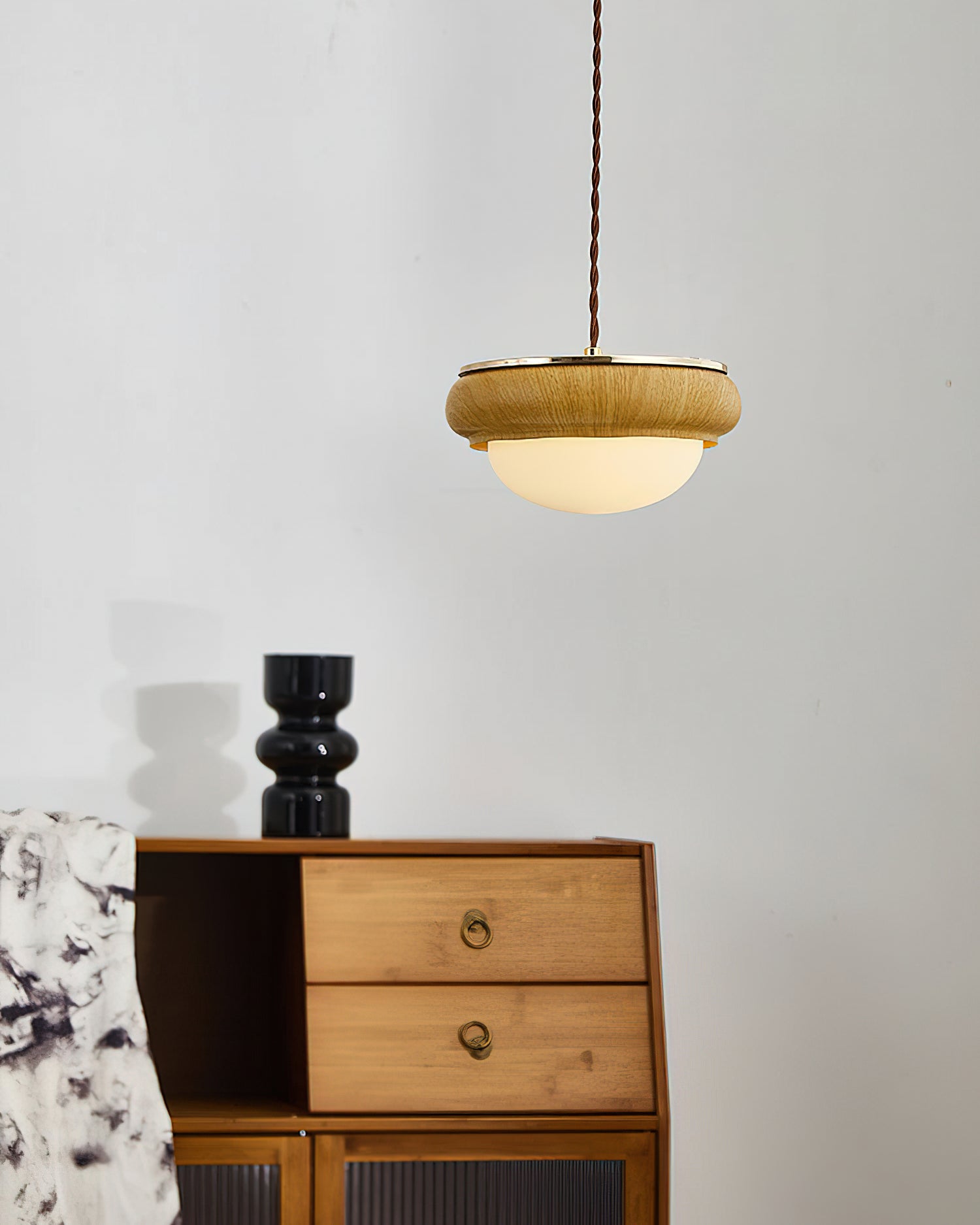 Quillon Wood Ring Pendant Lamp - Letslighting