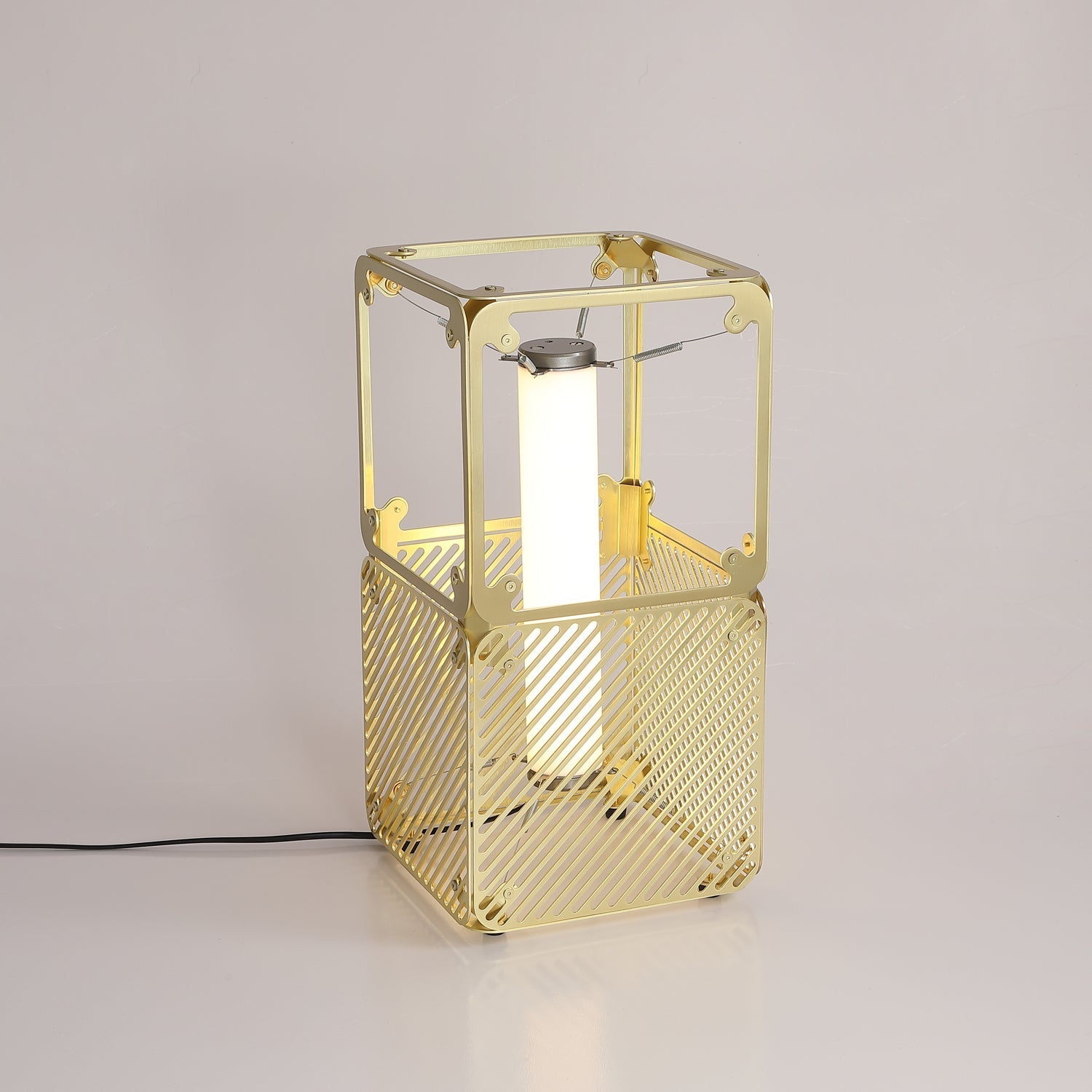 GridGlow Industrial Brass Table Lamp - Letslighting