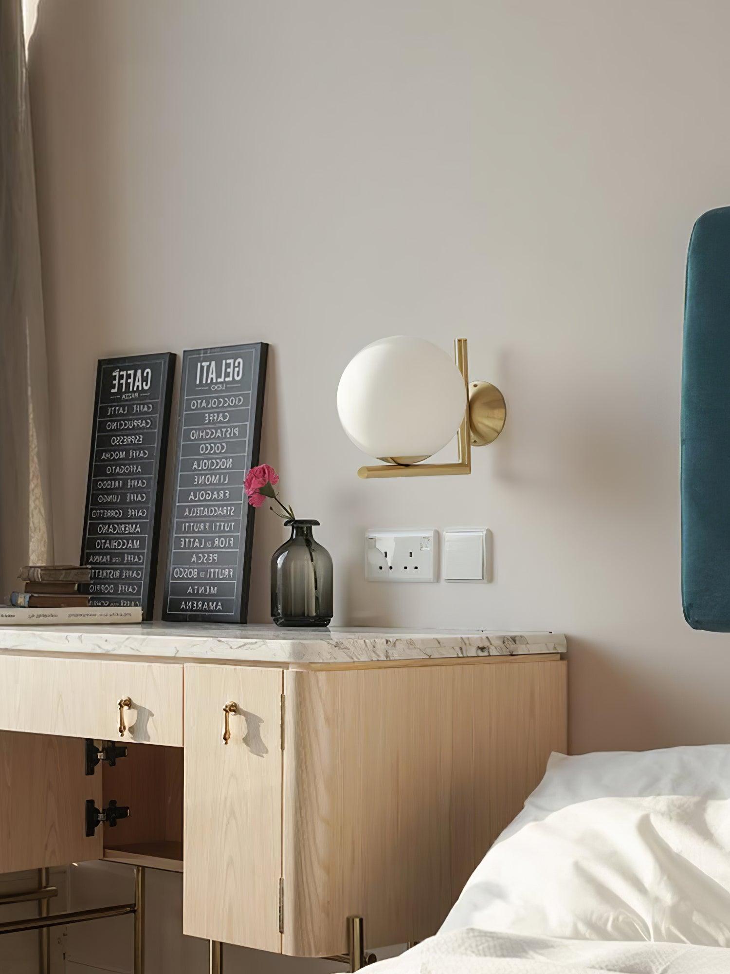 Joanna Modern Minimalist Opal Blown Glass Wall Lamp - Letslighting