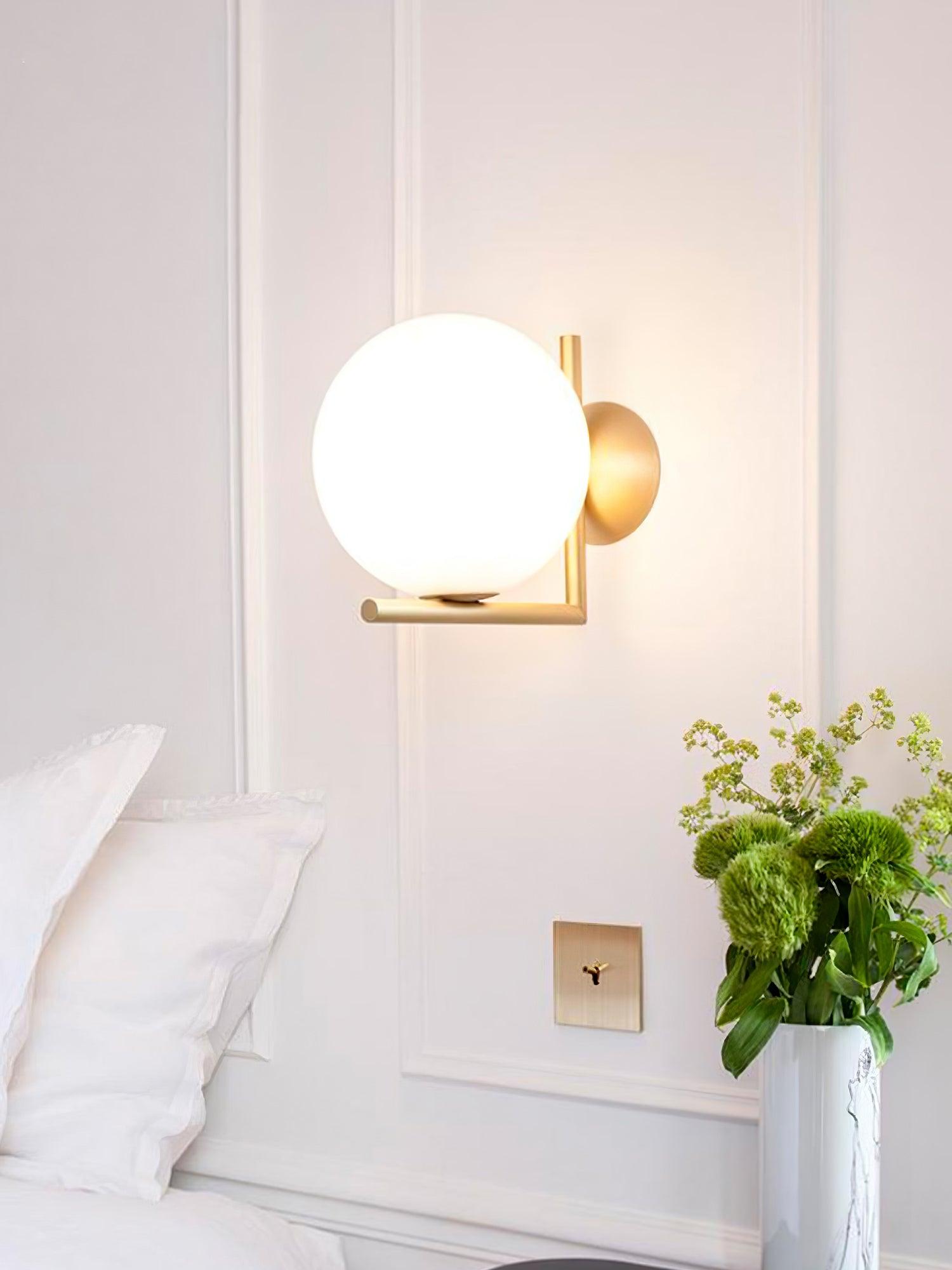Joanna Modern Minimalist Opal Blown Glass Wall Lamp - Letslighting