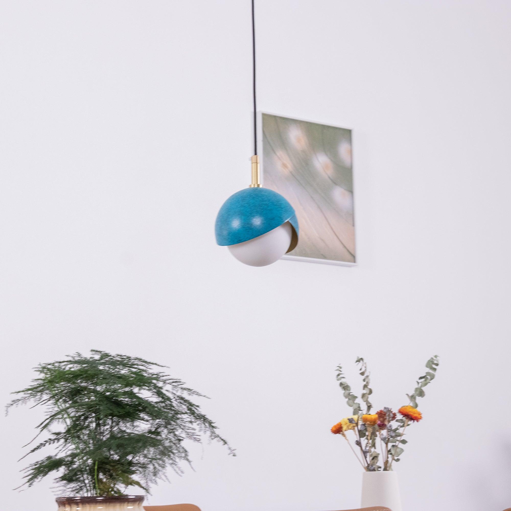 Solara Pendant Lamp Brass Nested Opal Globe Modern - Letslighting