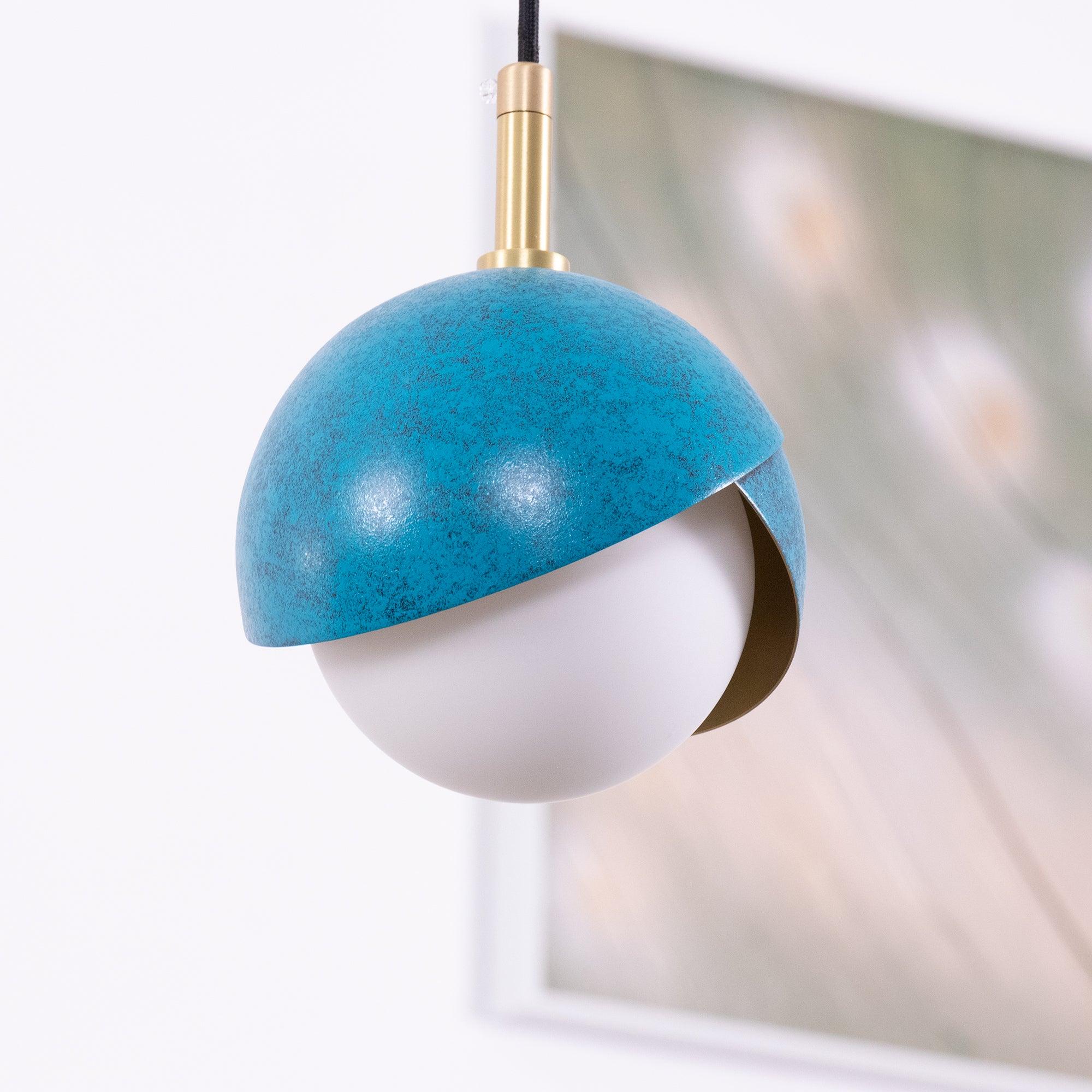 Solara Pendant Lamp Brass Nested Opal Globe Modern - Letslighting