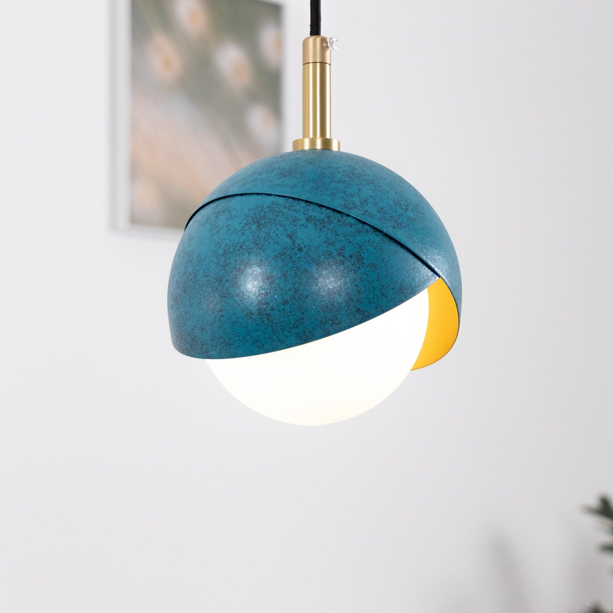 Solara Pendant Lamp Brass Nested Opal Globe Modern - Letslighting
