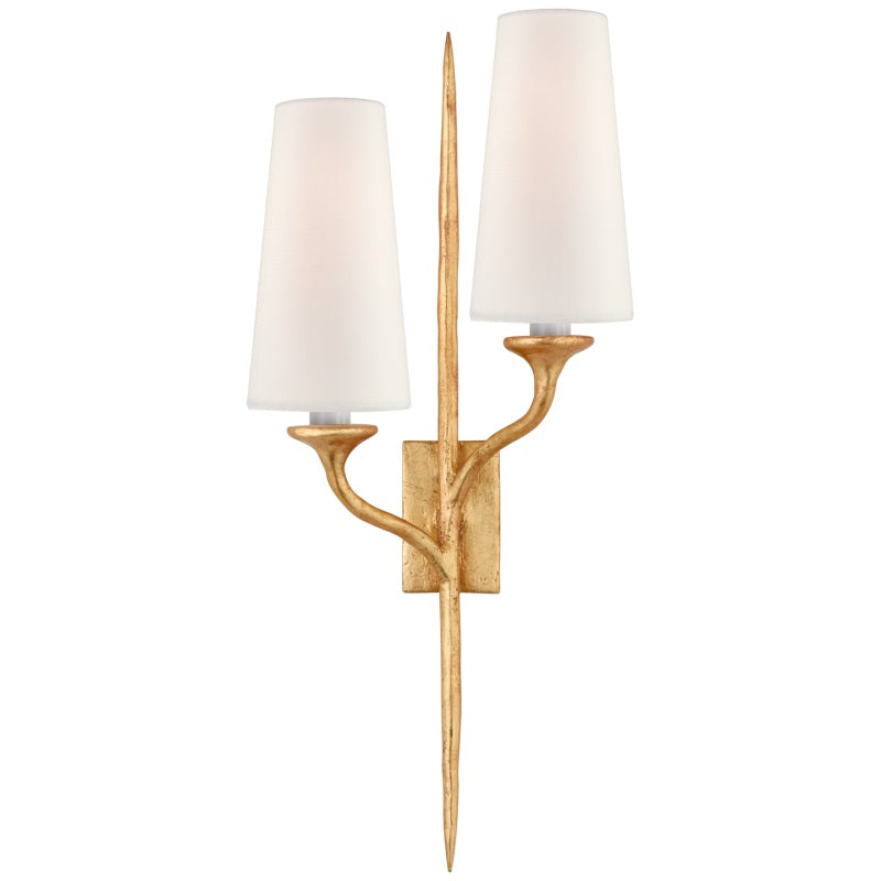 Velirara Vintage Industrial Brass Fabric Wall Lamp - Letslighting