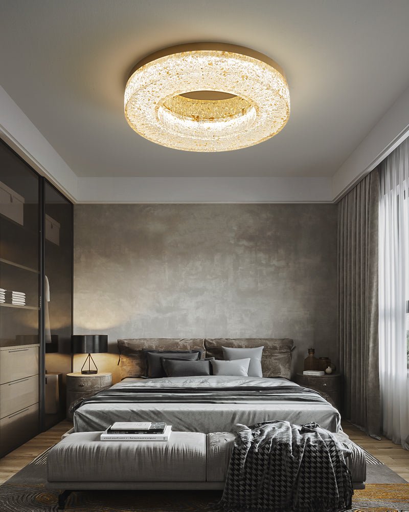 Ashaionis Ice Crack Circle Resin Ceiling Lamp - Letslighting
