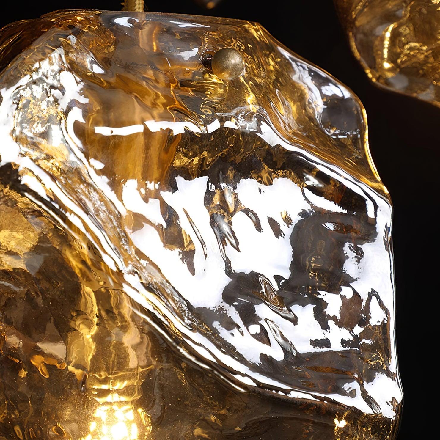 Aria Ice Glass Pendant Light Brass