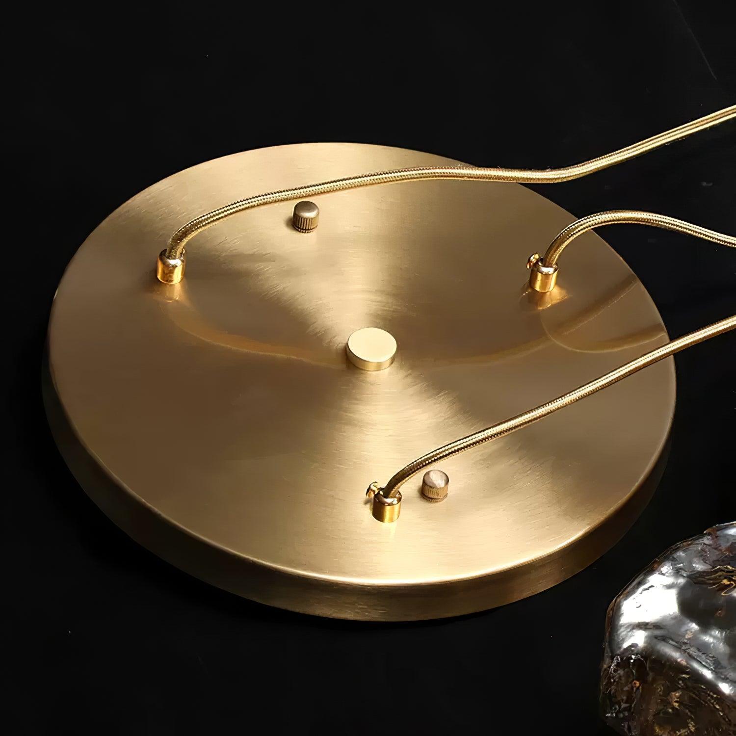 Aria Ice Glass Pendant Light Brass