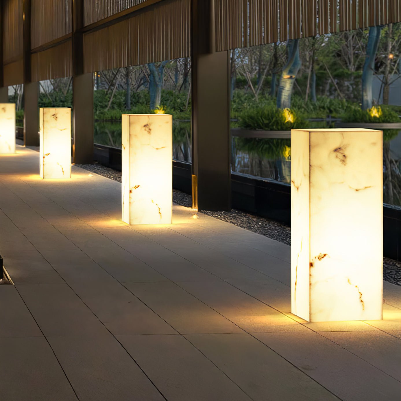 Ray Imitation Marble Cube Outdoor Light - Letslighting