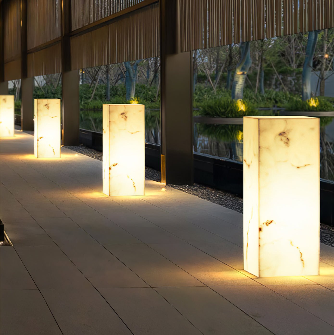 Ray Imitation Marble Cube Outdoor Light - Letslighting