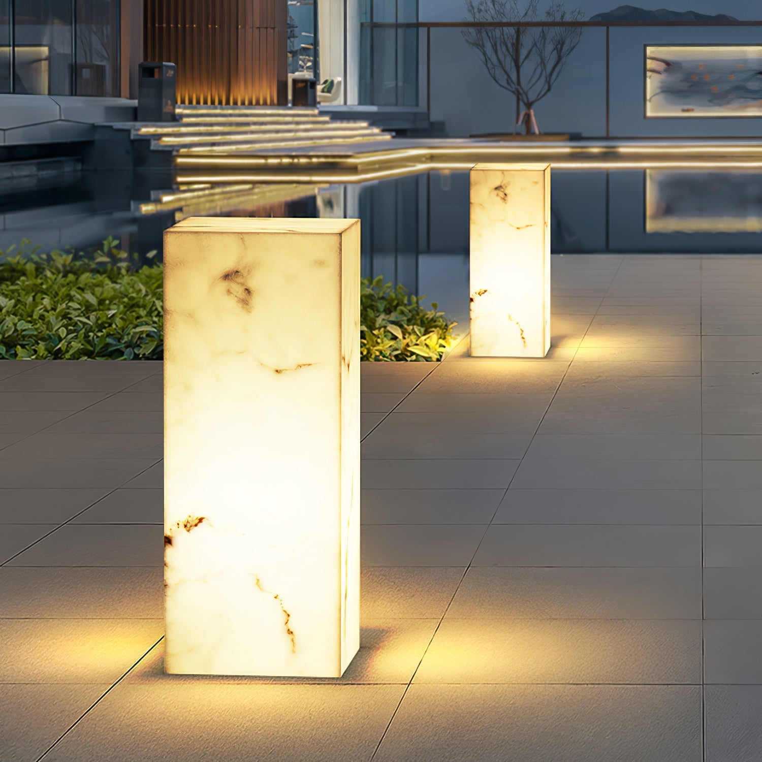 Ray Imitation Marble Cube Outdoor Light - Letslighting