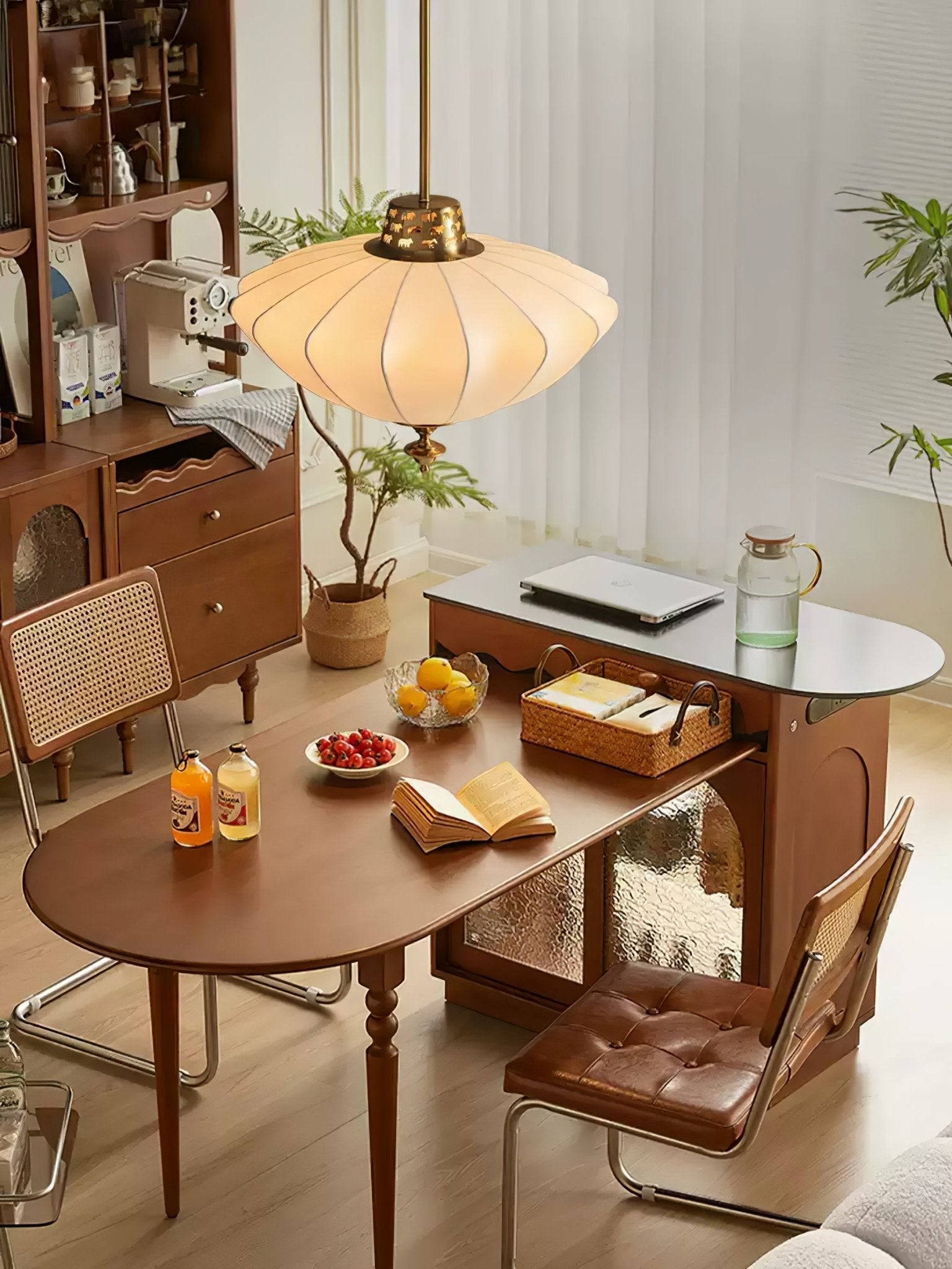 Ortalara Elegance Vintage Bloom Silk Pendant Lamp - Letslighting