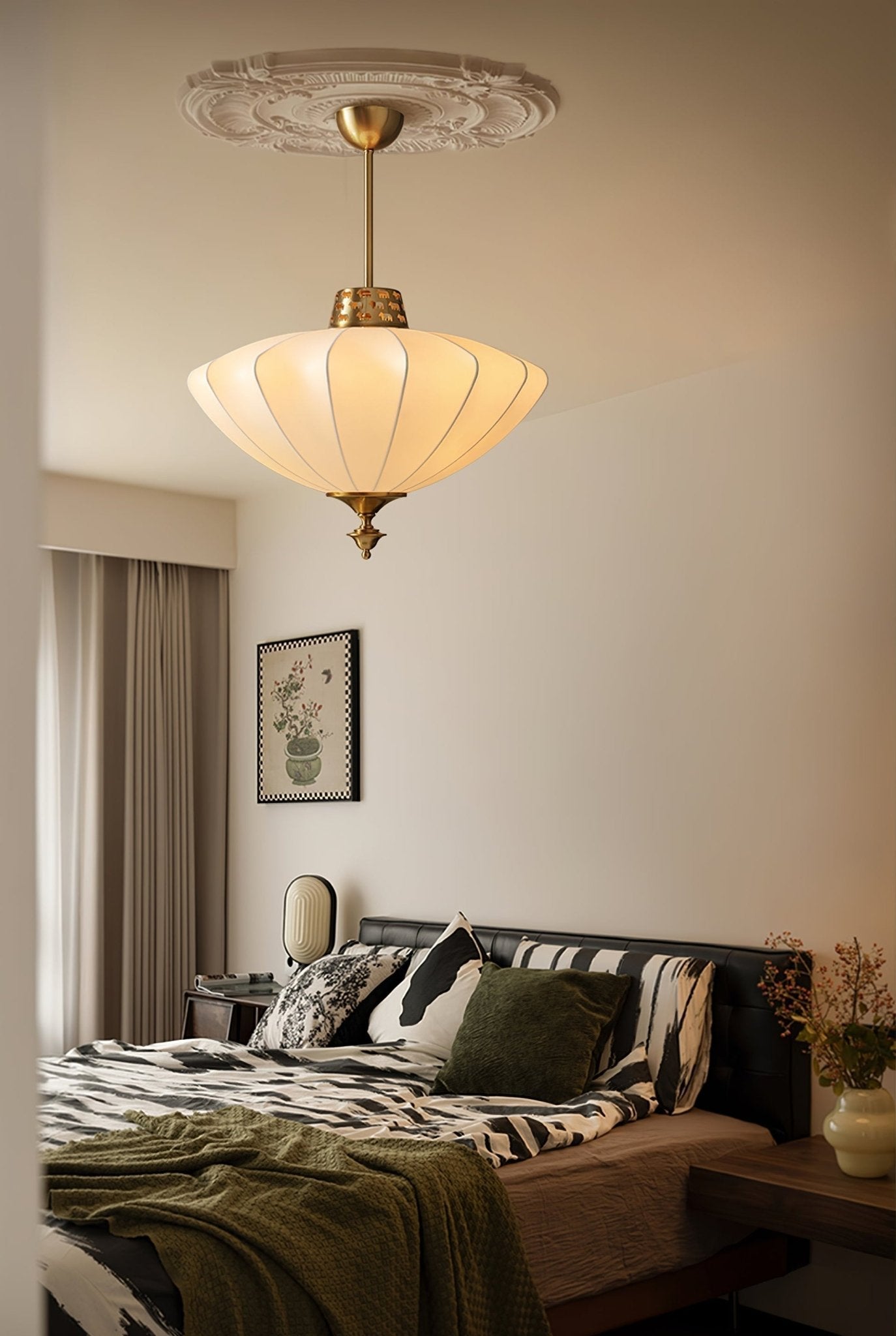 Ortalara Elegance Vintage Bloom Silk Pendant Lamp - Letslighting