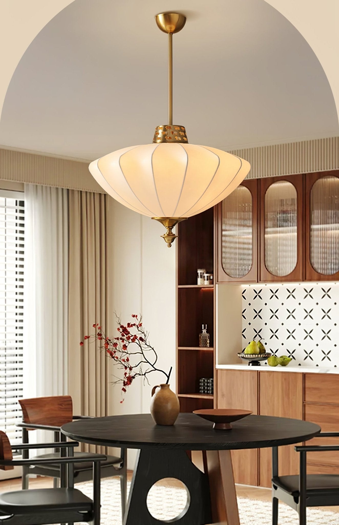 Ortalara Elegance Vintage Bloom Silk Pendant Lamp - Letslighting