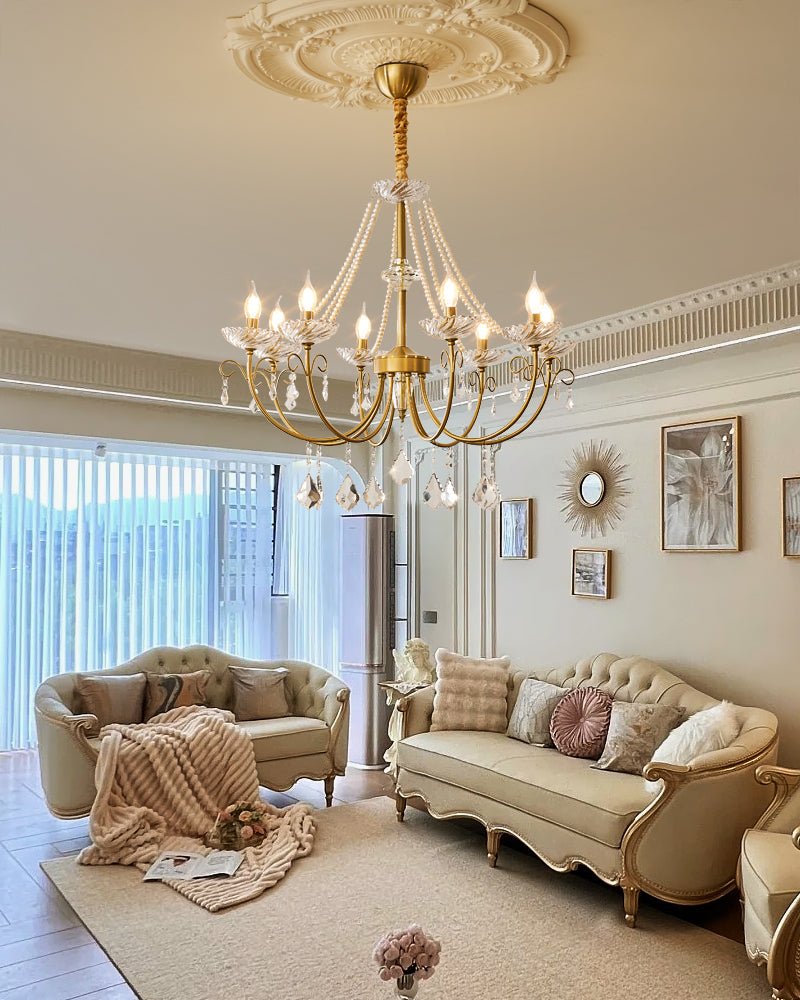 Lustra Chandelier Pearl Crystal Elegant Classic - Letslighting