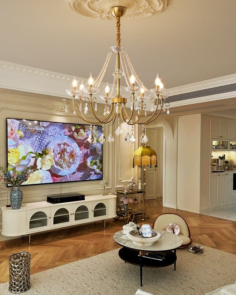 Lustra Chandelier Pearl Crystal Elegant Classic - Letslighting