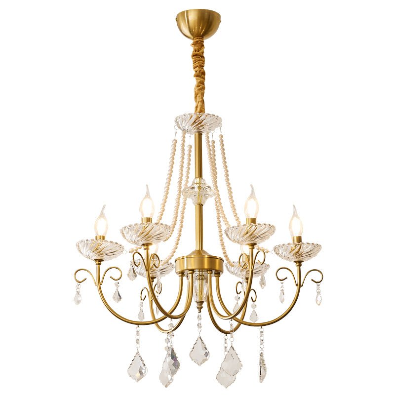 Lustra Chandelier Pearl Crystal Elegant Classic - Letslighting