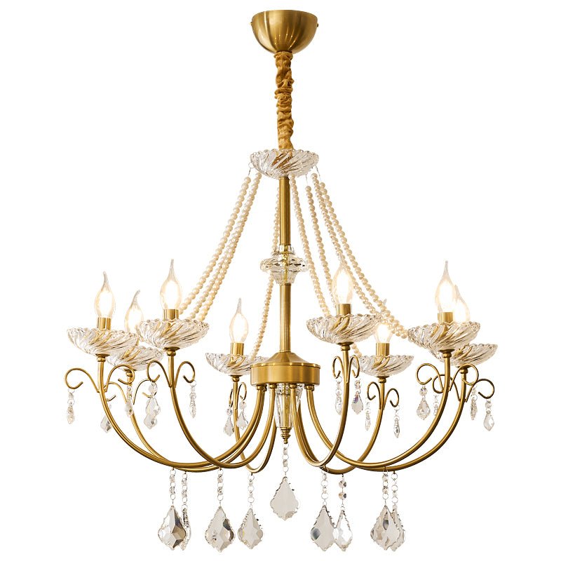 Lustra Chandelier Pearl Crystal Elegant Classic - Letslighting