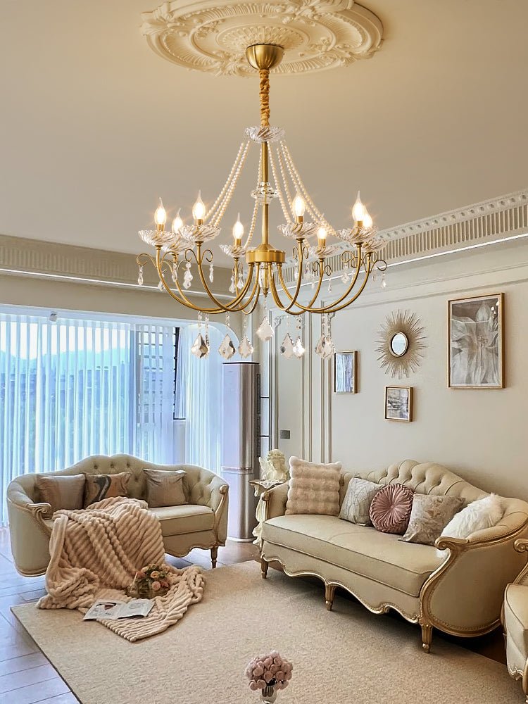 Lustra Chandelier Pearl Crystal Elegant Classic - Letslighting