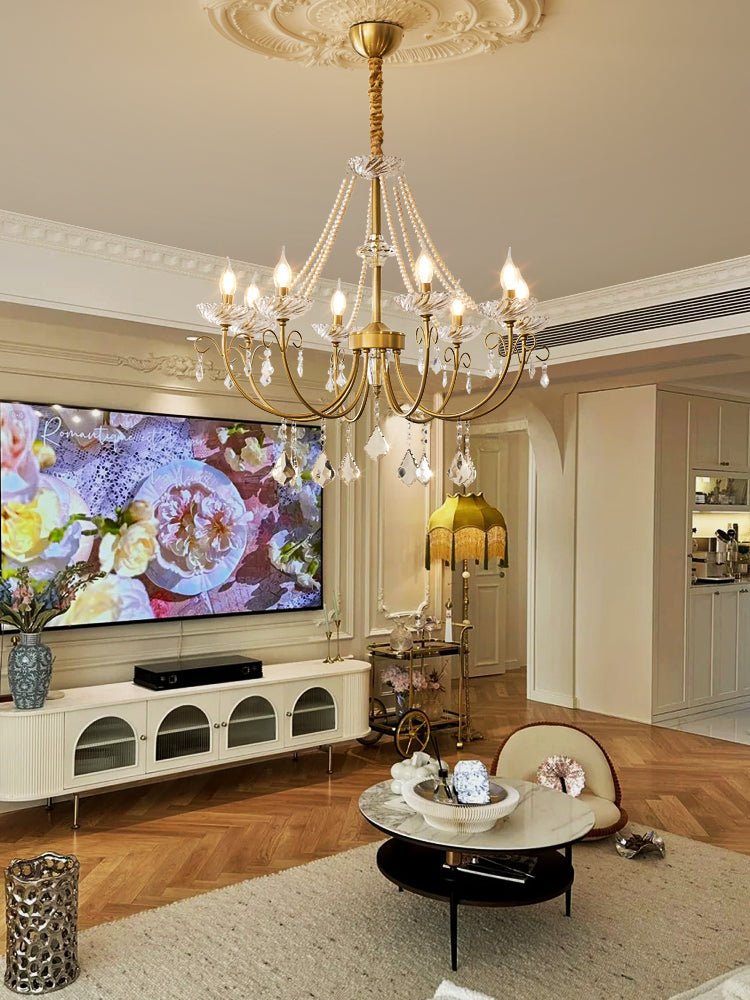 Lustra Chandelier Pearl Crystal Elegant Classic - Letslighting