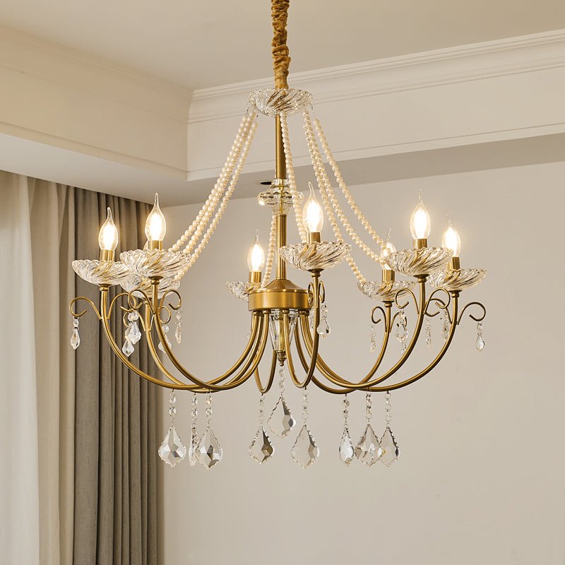 Lustra Chandelier Pearl Crystal Elegant Classic - Letslighting