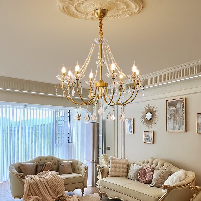 Lustra Chandelier Pearl Crystal Elegant Classic - Letslighting