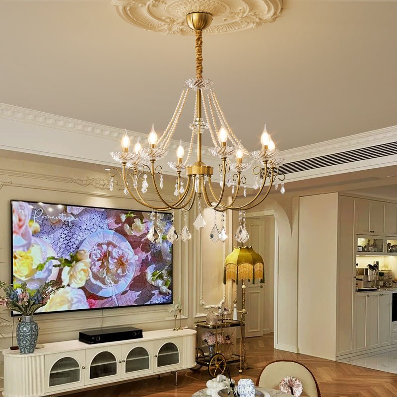 Lustra Chandelier Pearl Crystal Elegant Classic - Letslighting