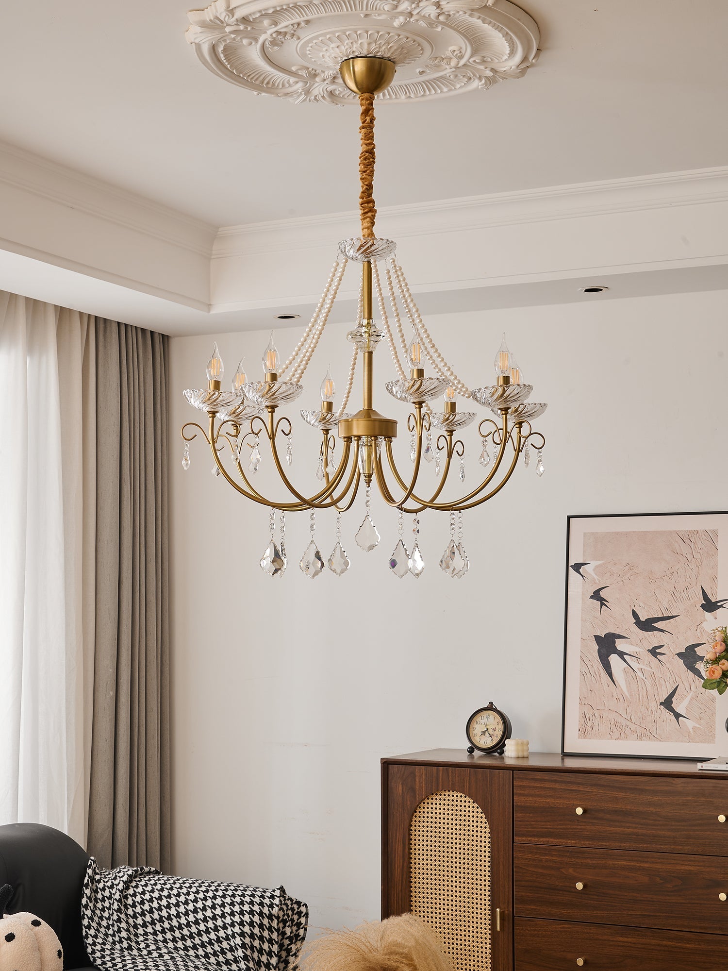 Lustra Chandelier Pearl Crystal Elegant Classic - Letslighting