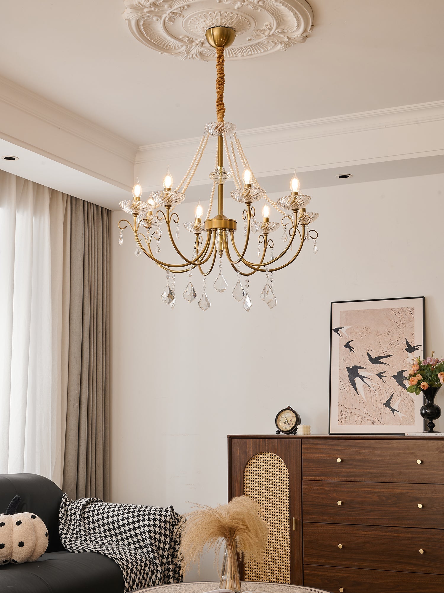 Lustra Chandelier Pearl Crystal Elegant Classic - Letslighting