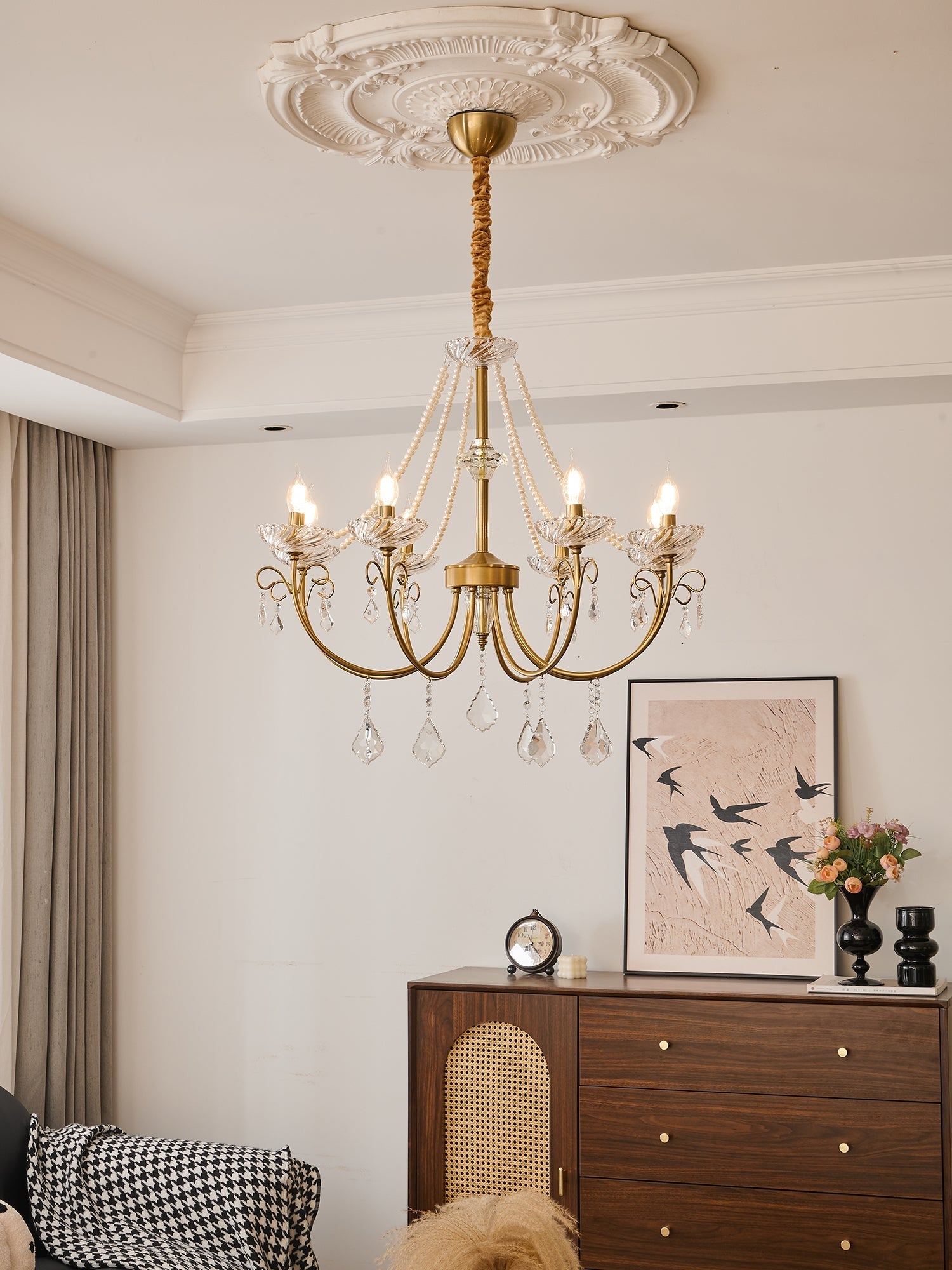 Lustra Chandelier Pearl Crystal Elegant Classic - Letslighting