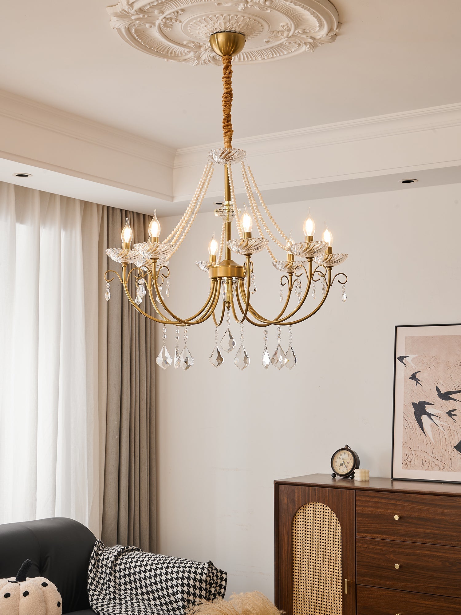 Lustra Chandelier Pearl Crystal Elegant Classic - Letslighting
