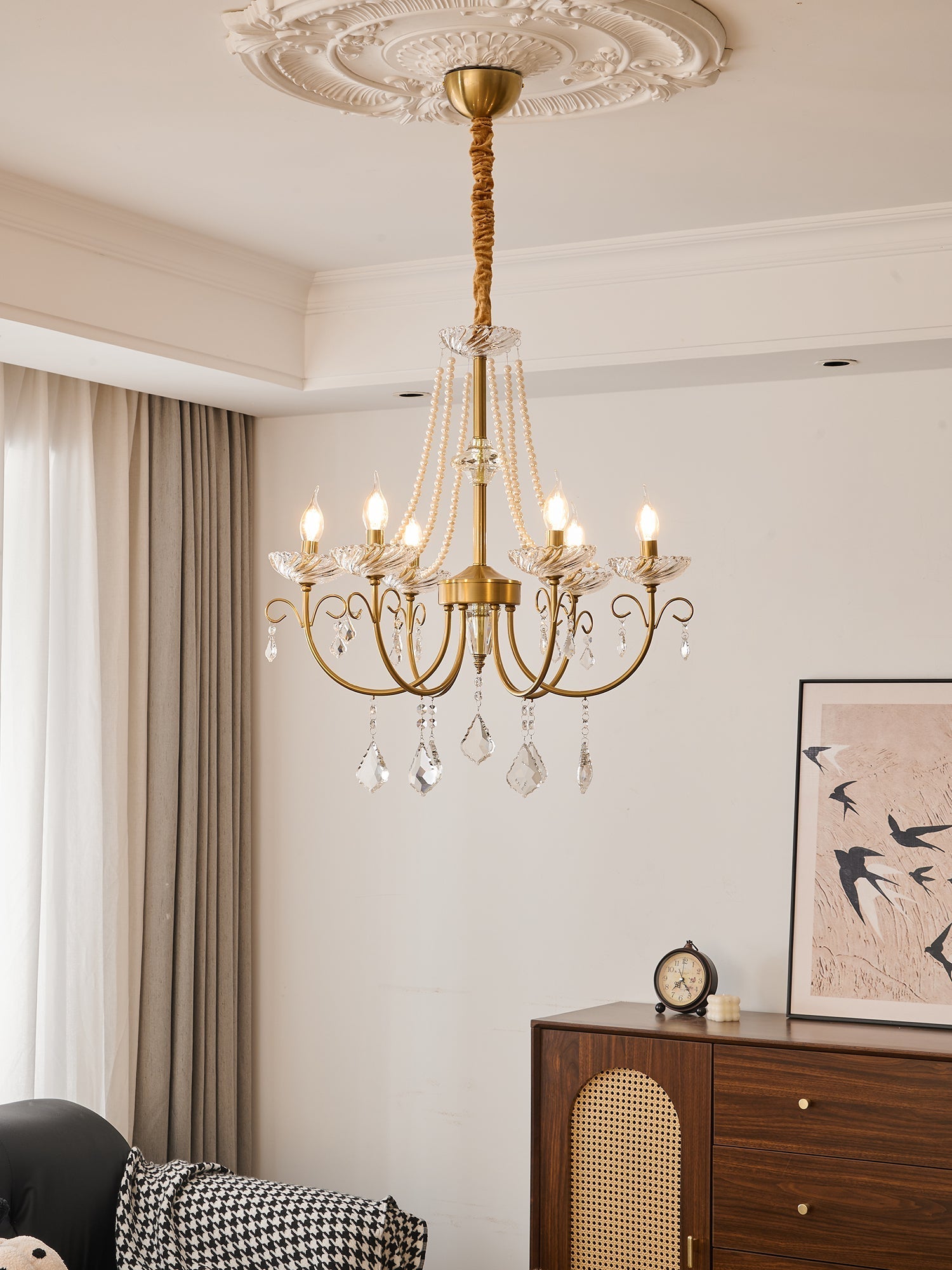 Lustra Chandelier Pearl Crystal Elegant Classic - Letslighting