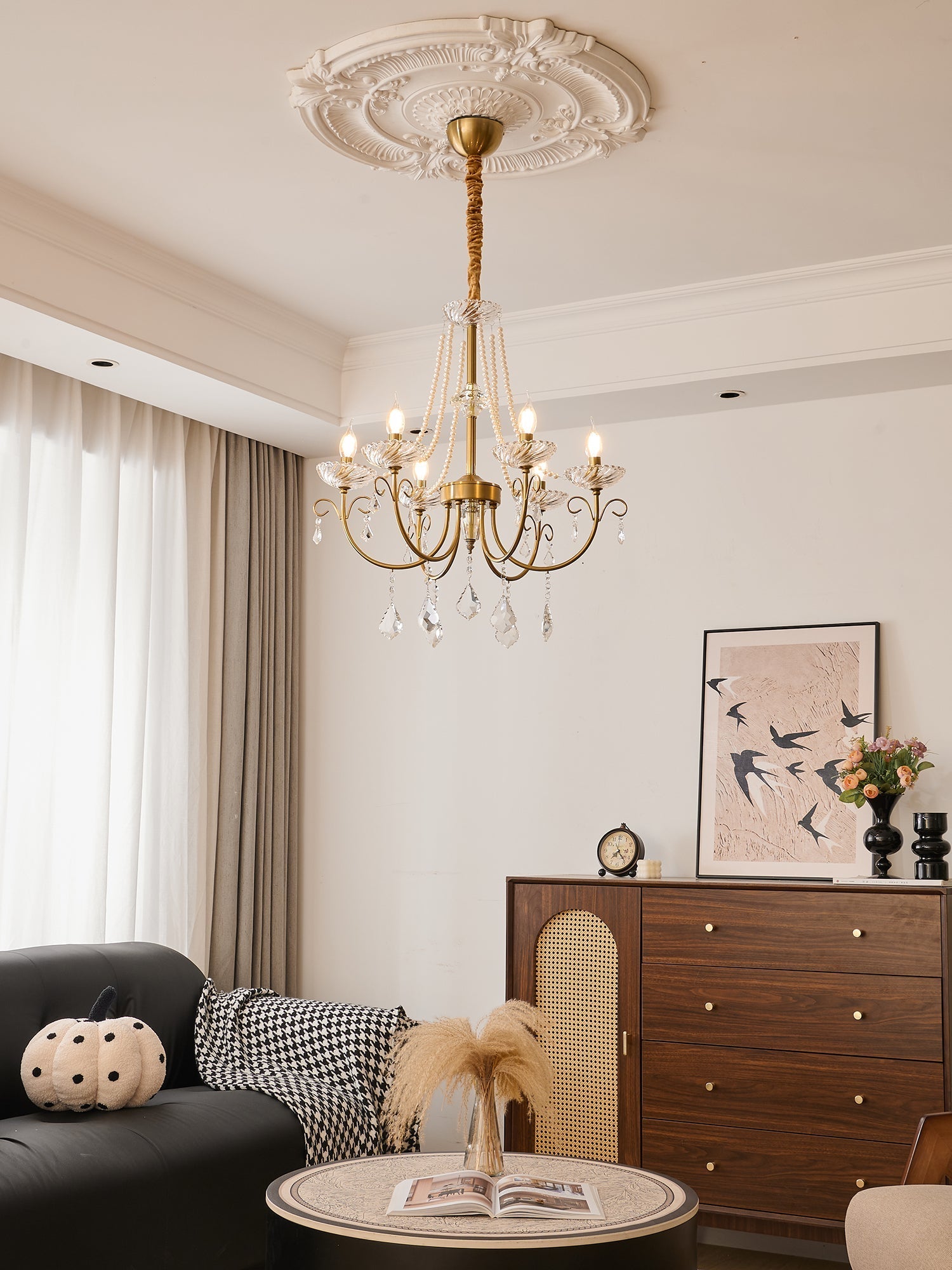 Lustra Chandelier Pearl Crystal Elegant Classic - Letslighting