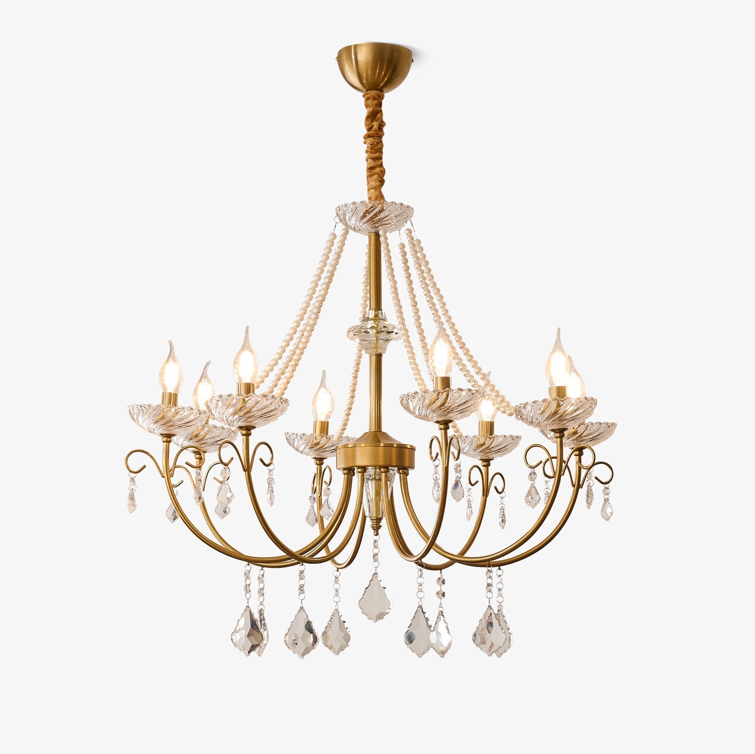 Lustra Chandelier Pearl Crystal Elegant Classic - Letslighting