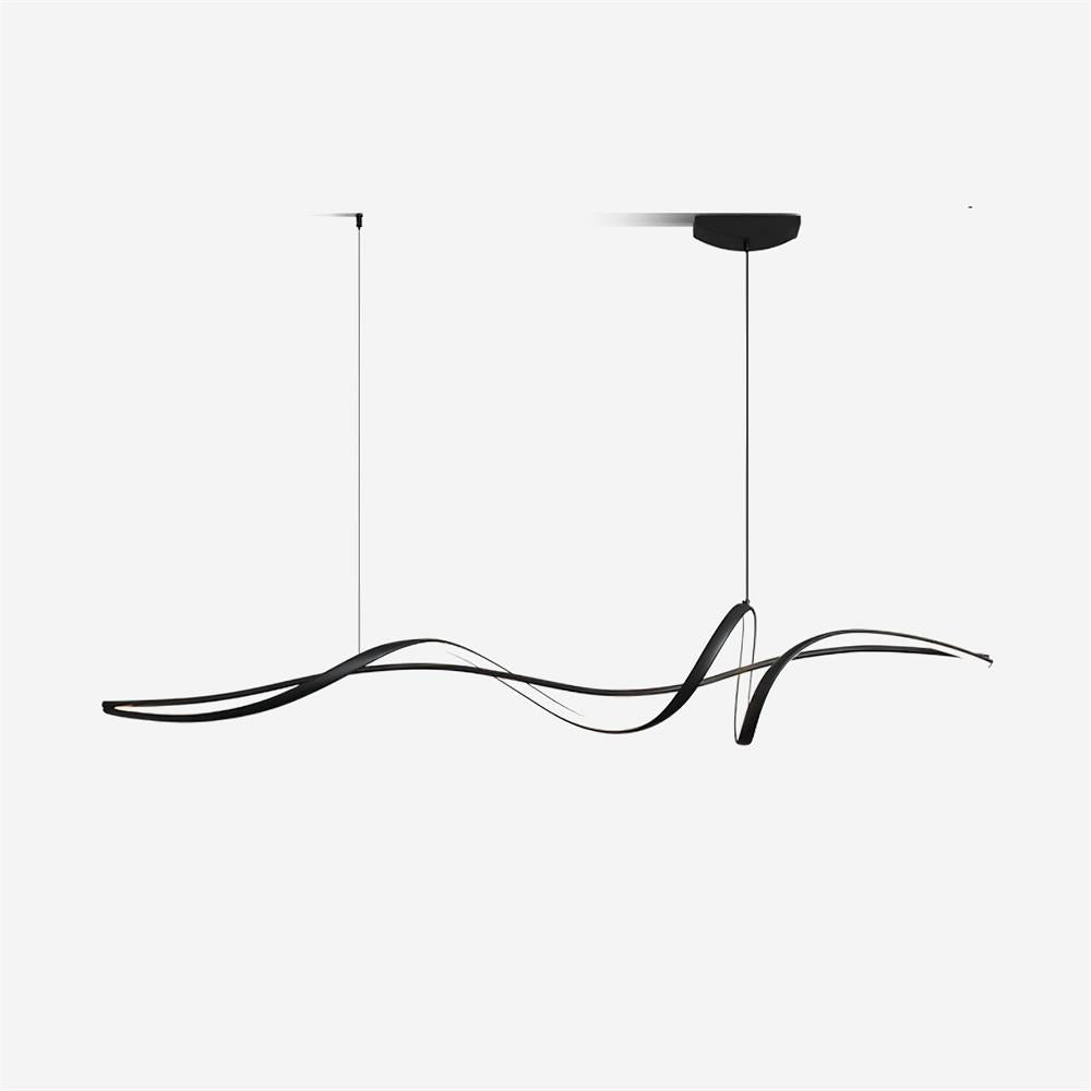 Aveline Modern Black LED Wave Pendant Light