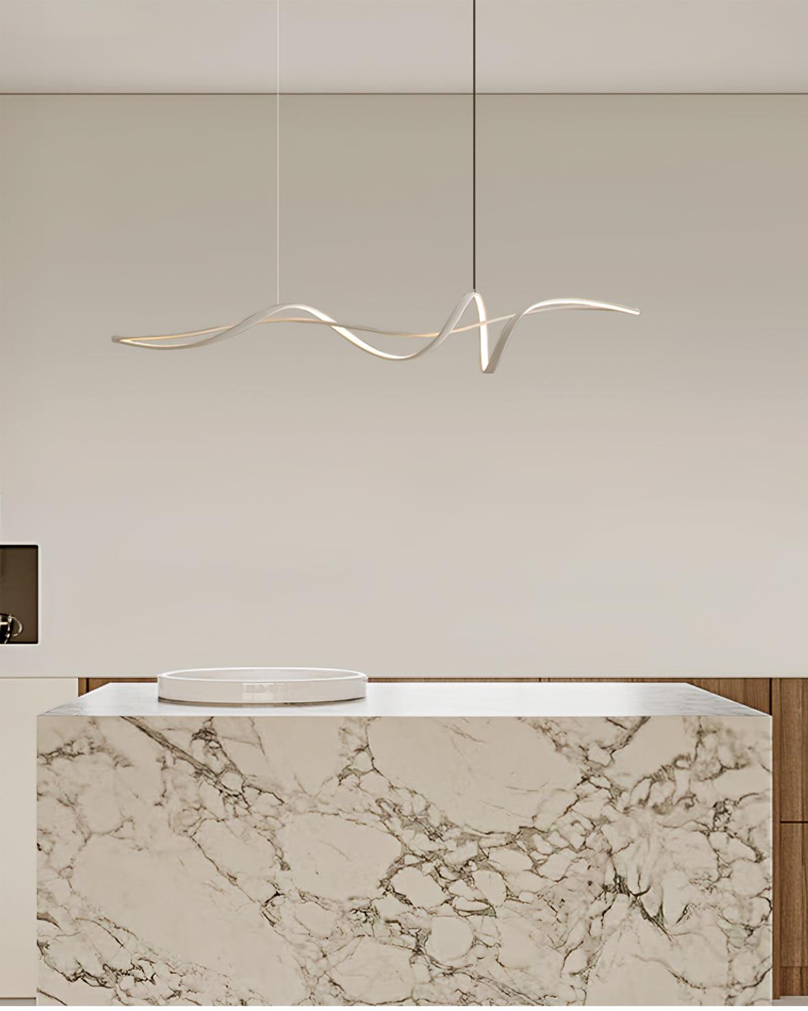 Aveline Modern Black LED Wave Pendant Light - Letslighting